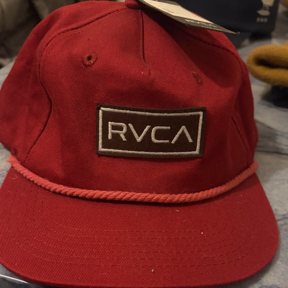 RVCA Red Rope-Trim Baseball Cap NWT